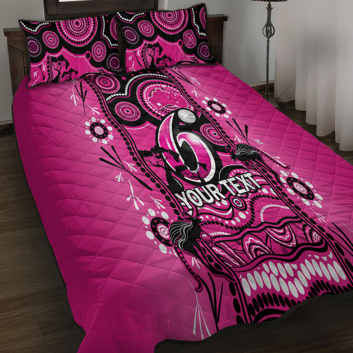 Custom Sydney Sixers Cricket Quilt Bed Set Happy Australia Day Aboriginal Art - Vibe Hoodie Shop