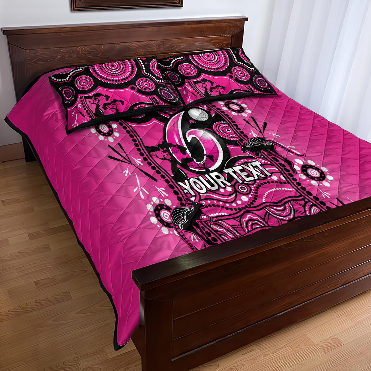 Custom Sydney Sixers Cricket Quilt Bed Set Happy Australia Day Aboriginal Art - Vibe Hoodie Shop