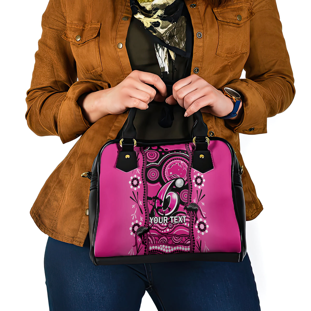 Custom Sydney Sixers Cricket Shoulder Handbag Happy Australia Day Aboriginal Art - Vibe Hoodie Shop