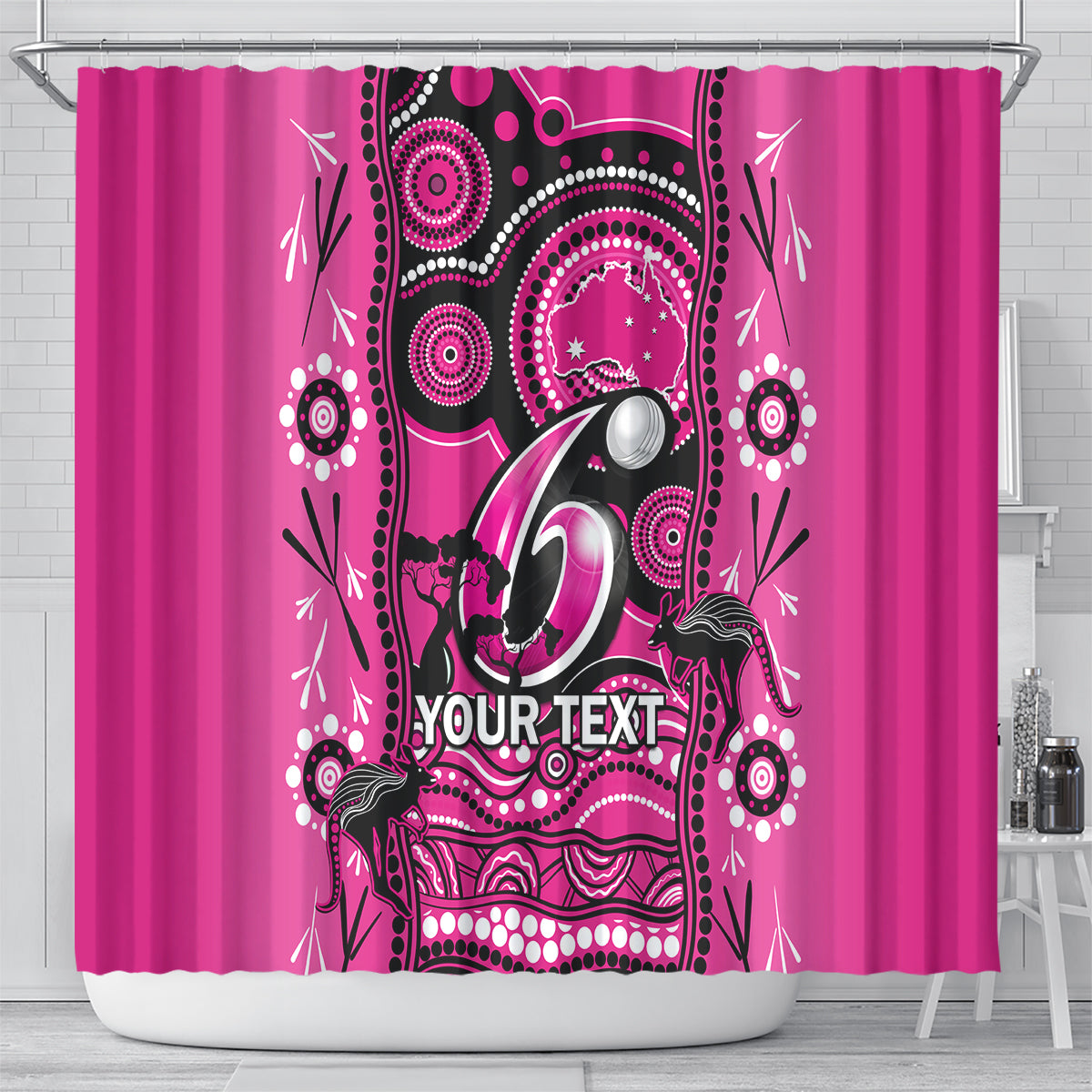 custom-sydney-sixers-cricket-shower-curtain-happy-australia-day-aboriginal-art