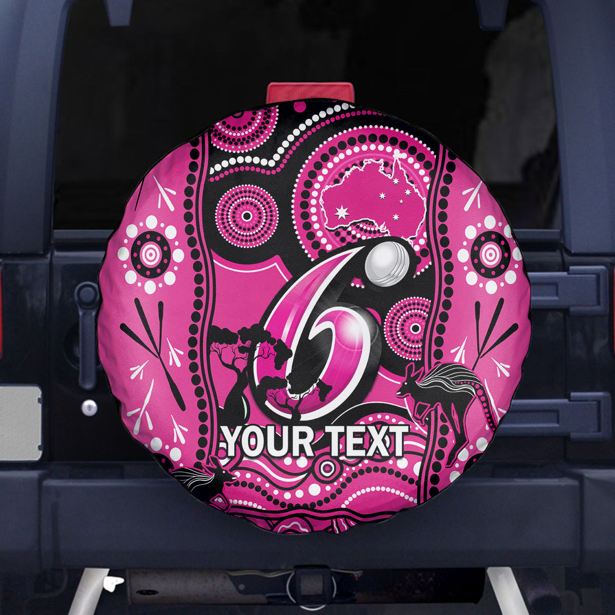 Custom Sydney Sixers Cricket Spare Tire Cover Happy Australia Day Aboriginal Art - Vibe Hoodie Shop