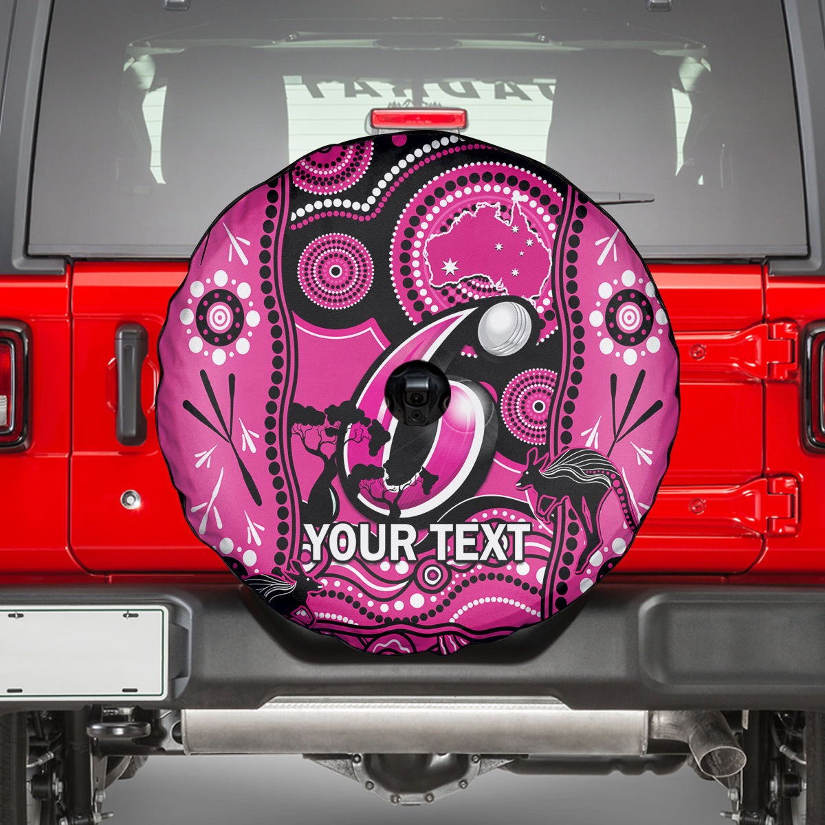 Custom Sydney Sixers Cricket Spare Tire Cover Happy Australia Day Aboriginal Art - Vibe Hoodie Shop