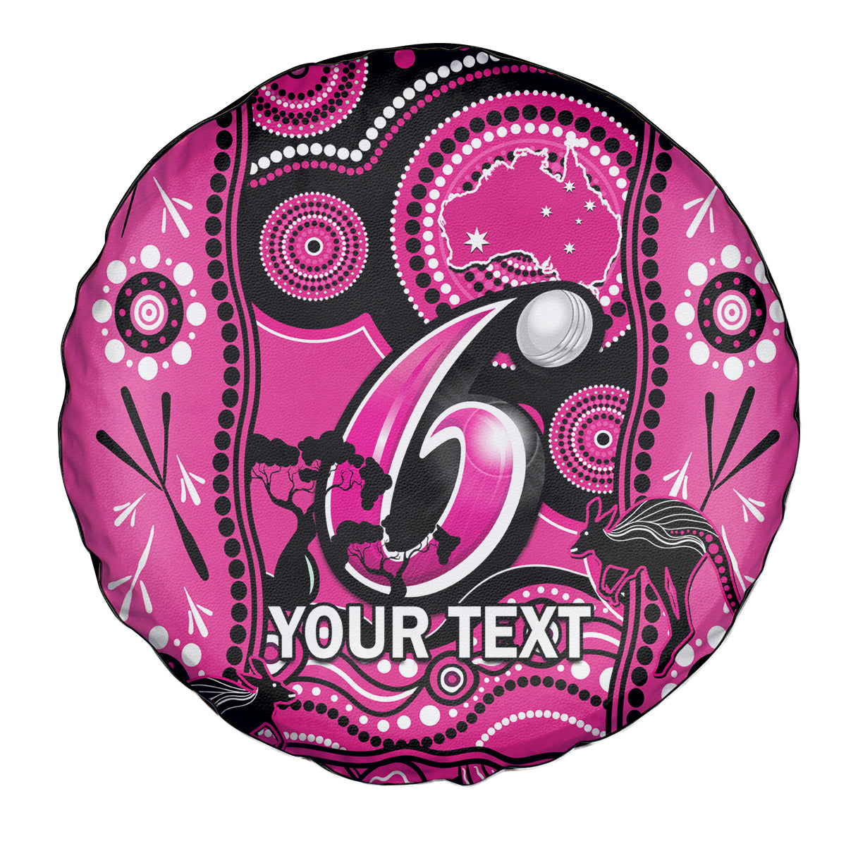 Custom Sydney Sixers Cricket Spare Tire Cover Happy Australia Day Aboriginal Art - Vibe Hoodie Shop