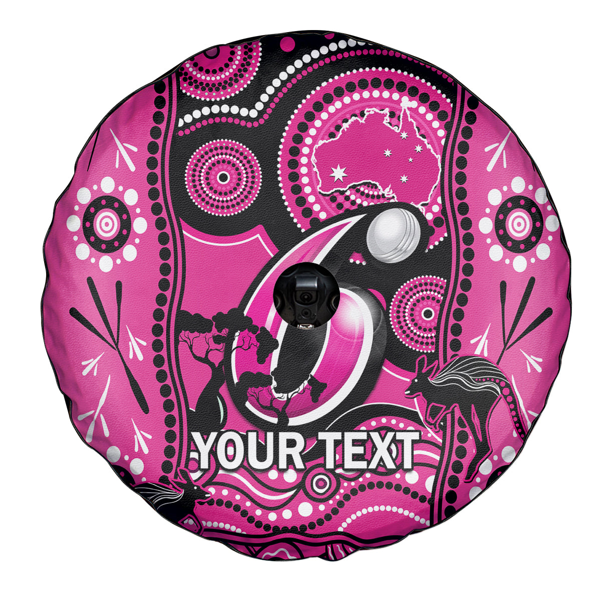 Custom Sydney Sixers Cricket Spare Tire Cover Happy Australia Day Aboriginal Art - Vibe Hoodie Shop