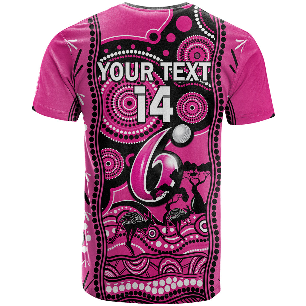 Custom Sydney Sixers Cricket T Shirt Happy Australia Day Aboriginal Art - Vibe Hoodie Shop