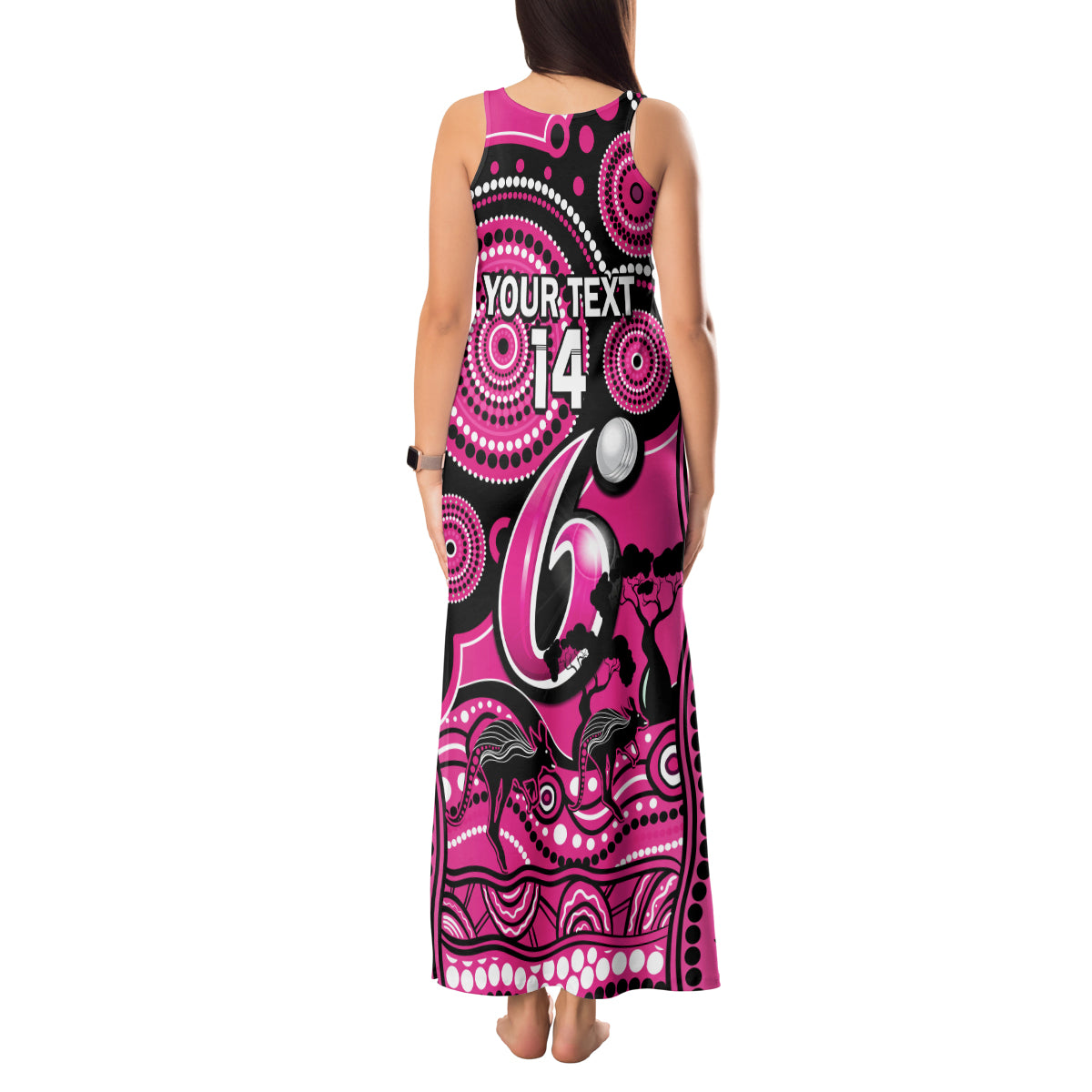 custom-sydney-sixers-cricket-tank-maxi-dress-happy-australia-day-aboriginal-art