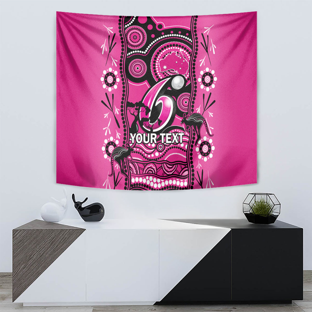 Custom Sydney Sixers Cricket Tapestry Happy Australia Day Aboriginal Art - Vibe Hoodie Shop