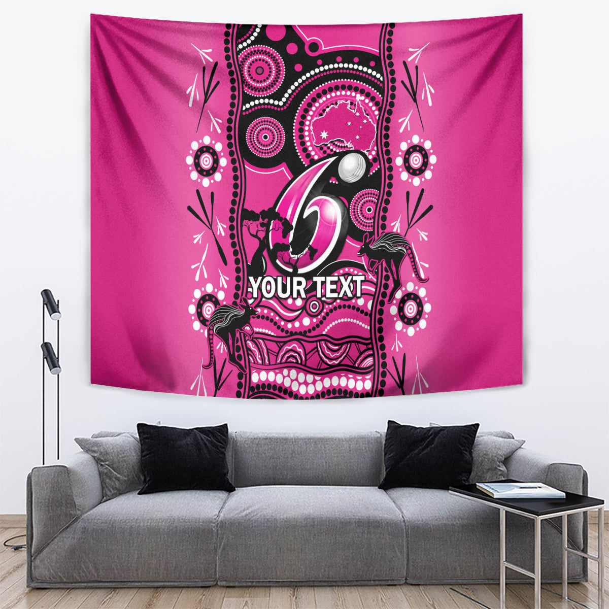 Custom Sydney Sixers Cricket Tapestry Happy Australia Day Aboriginal Art - Vibe Hoodie Shop