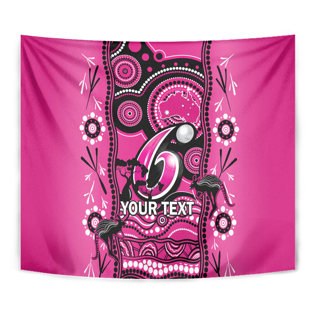 Custom Sydney Sixers Cricket Tapestry Happy Australia Day Aboriginal Art - Vibe Hoodie Shop