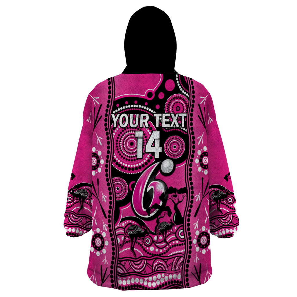 Custom Sydney Sixers Cricket Wearable Blanket Hoodie Happy Australia Day Aboriginal Art - Vibe Hoodie Shop