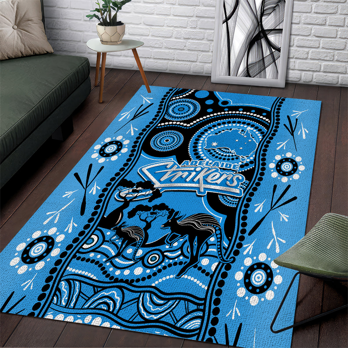 Adelaide Strikers Cricket Area Rug Happy Australia Day Aboriginal Art - Vibe Hoodie Shop