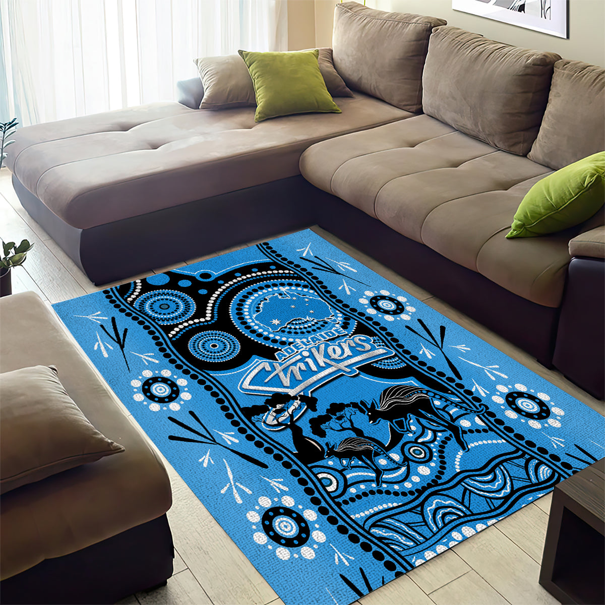 Adelaide Strikers Cricket Area Rug Happy Australia Day Aboriginal Art - Vibe Hoodie Shop