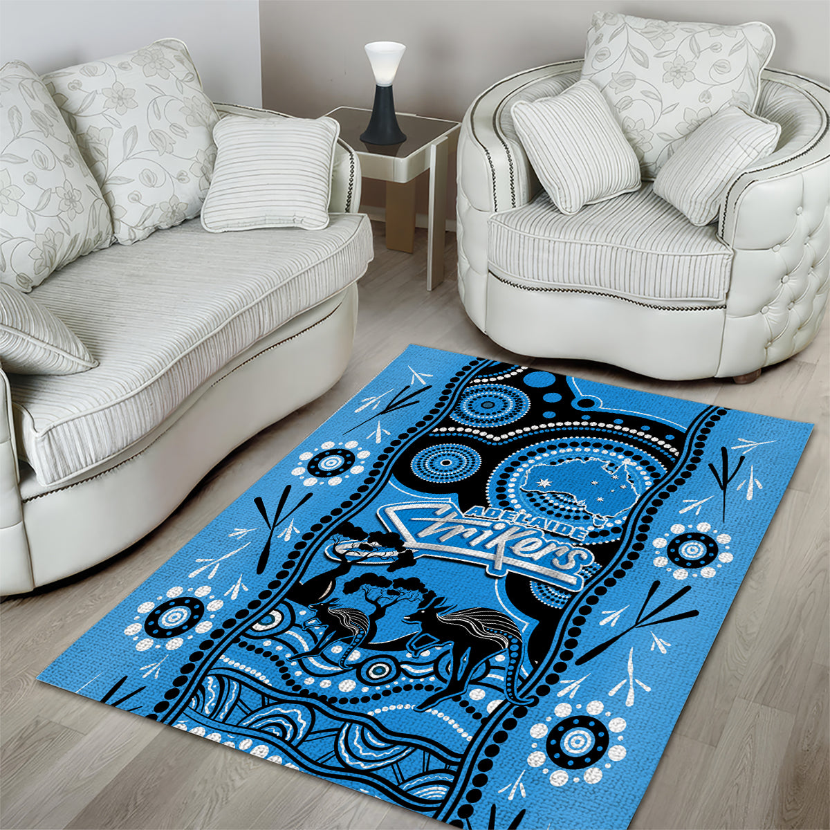 Adelaide Strikers Cricket Area Rug Happy Australia Day Aboriginal Art - Vibe Hoodie Shop