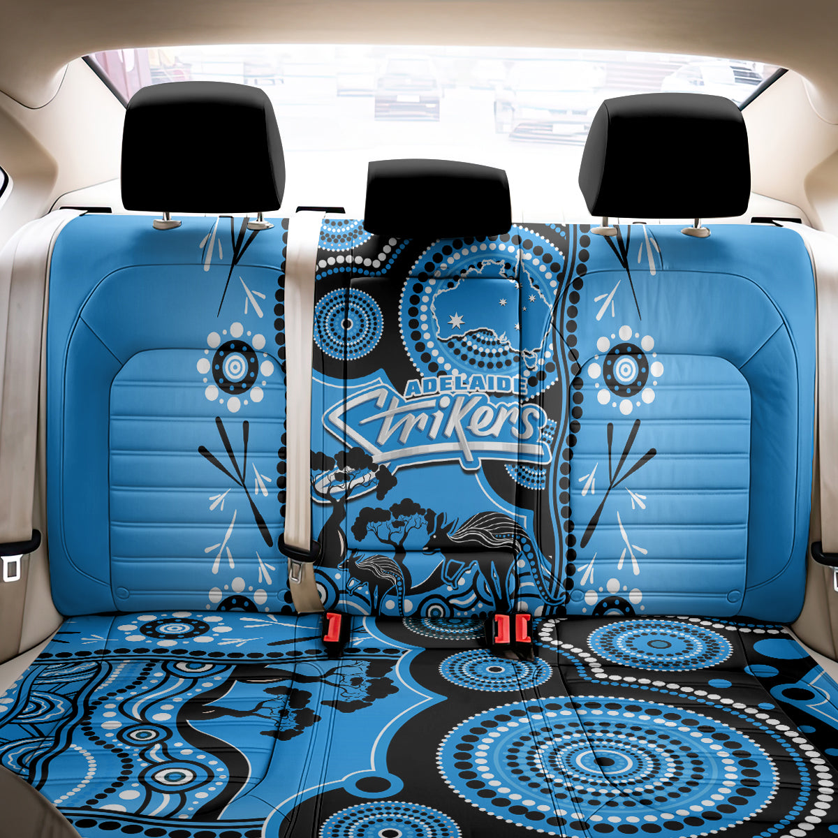 Adelaide Strikers Cricket Back Car Seat Cover Happy Australia Day Aboriginal Art LT14