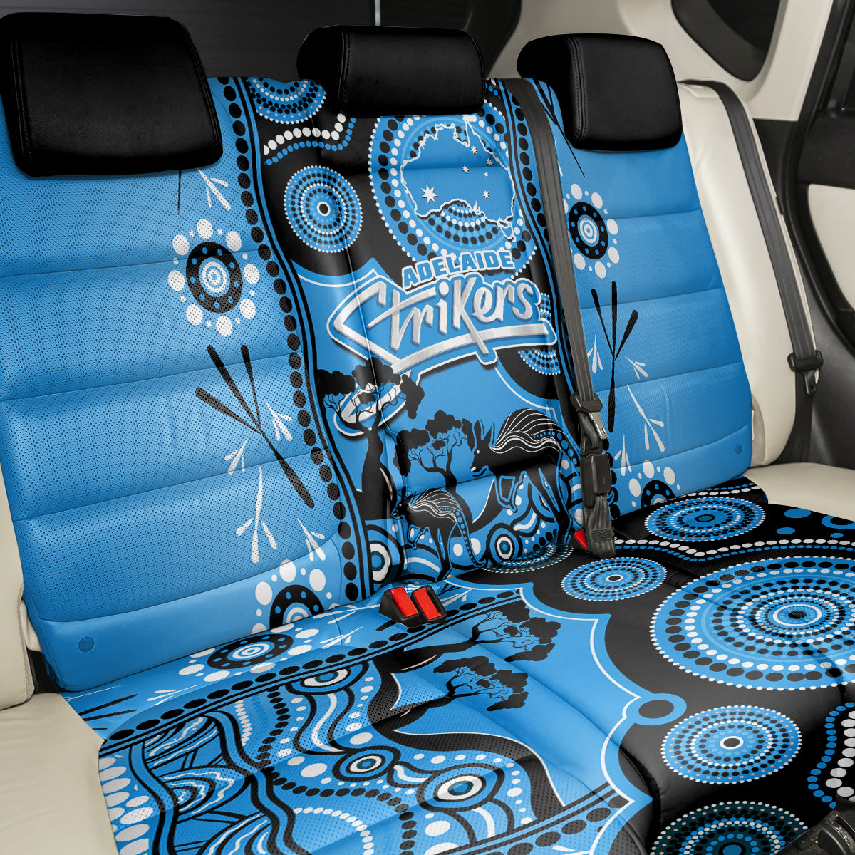 Adelaide Strikers Cricket Back Car Seat Cover Happy Australia Day Aboriginal Art LT14