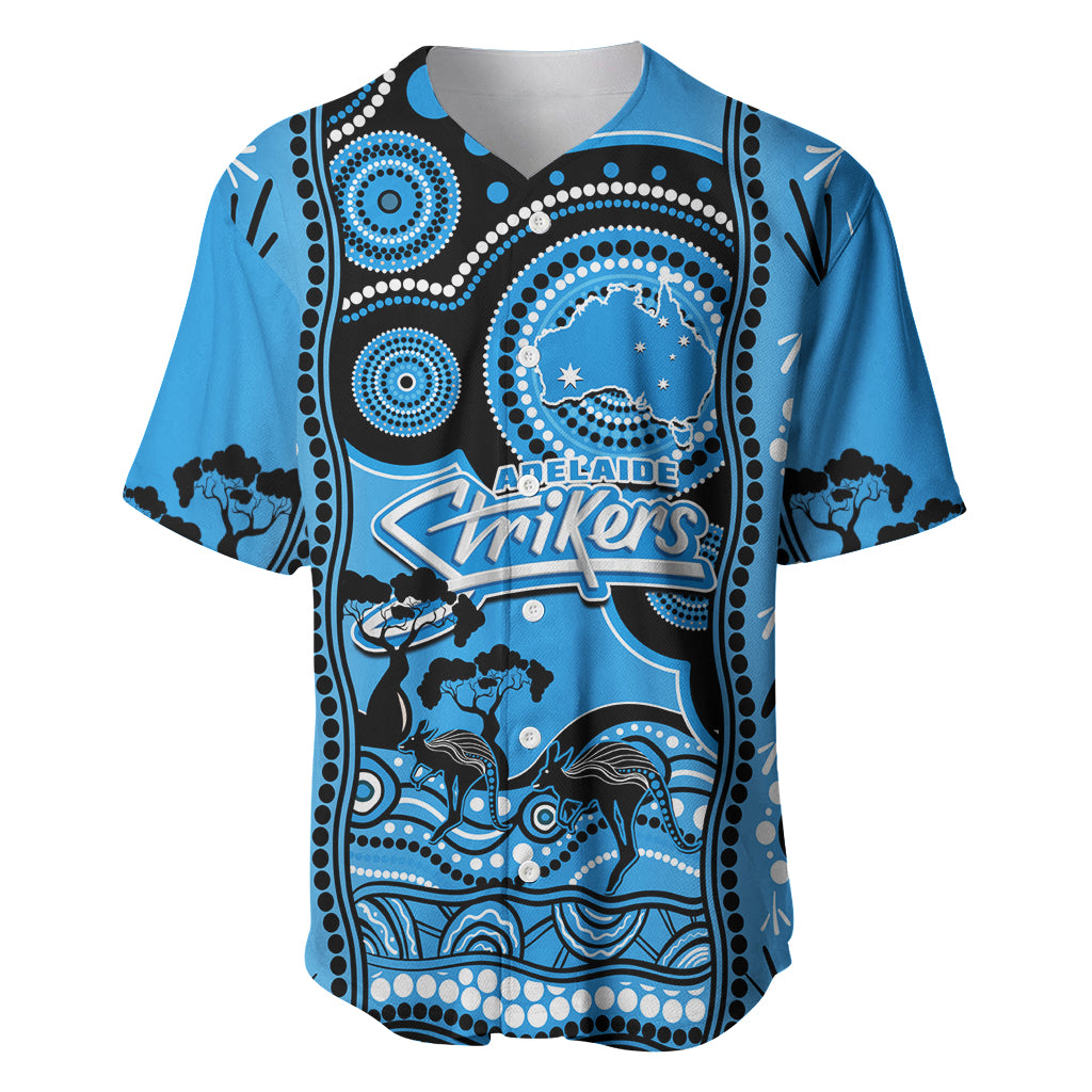 Adelaide Strikers Cricket Baseball Jersey Happy Australia Day Aboriginal Art - Vibe Hoodie Shop