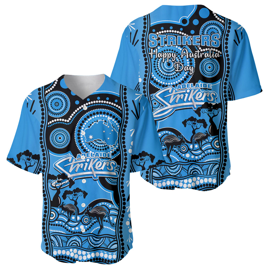 Adelaide Strikers Cricket Baseball Jersey Happy Australia Day Aboriginal Art - Vibe Hoodie Shop