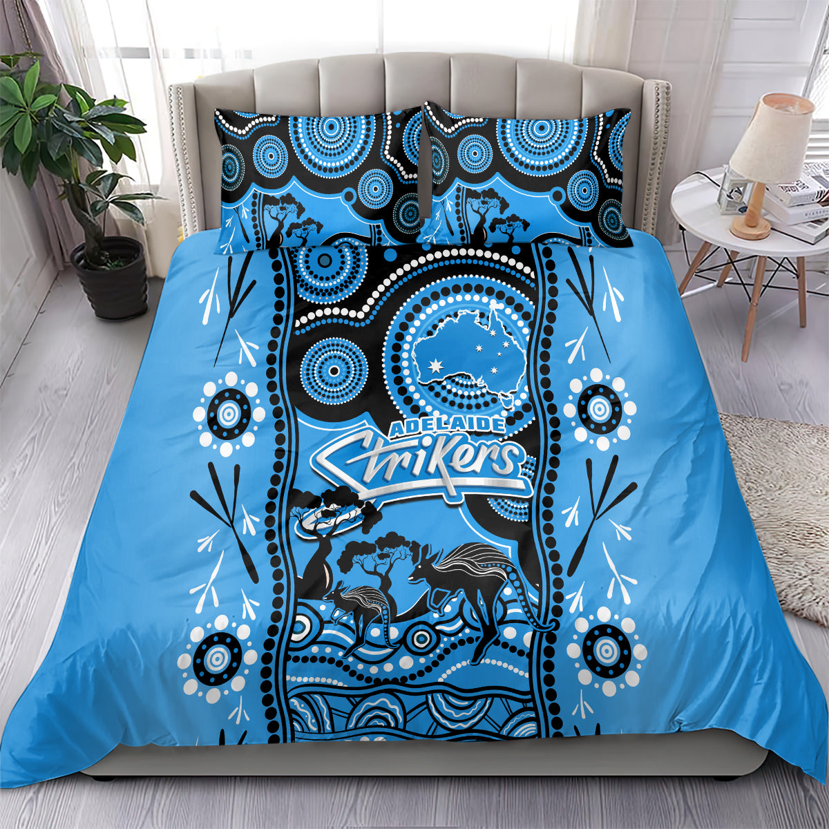 Adelaide Strikers Cricket Bedding Set Happy Australia Day Aboriginal Art - Vibe Hoodie Shop