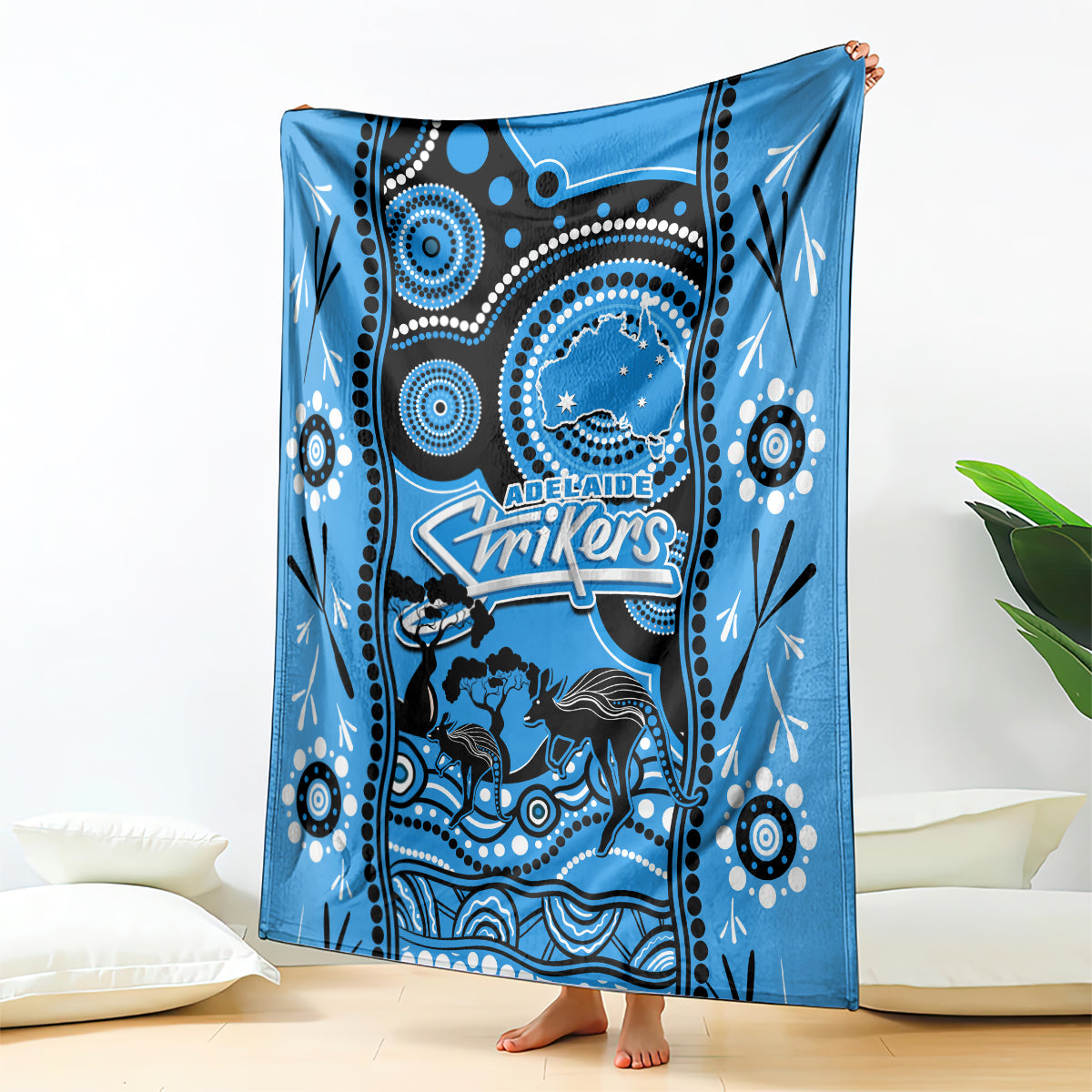 Adelaide Strikers Cricket Blanket Happy Australia Day Aboriginal Art - Vibe Hoodie Shop