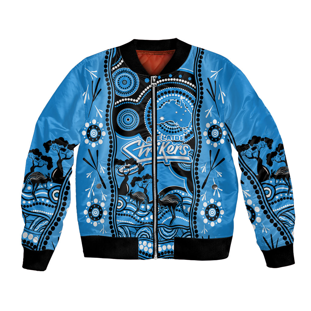 Adelaide Strikers Cricket Bomber Jacket Happy Australia Day Aboriginal Art - Vibe Hoodie Shop