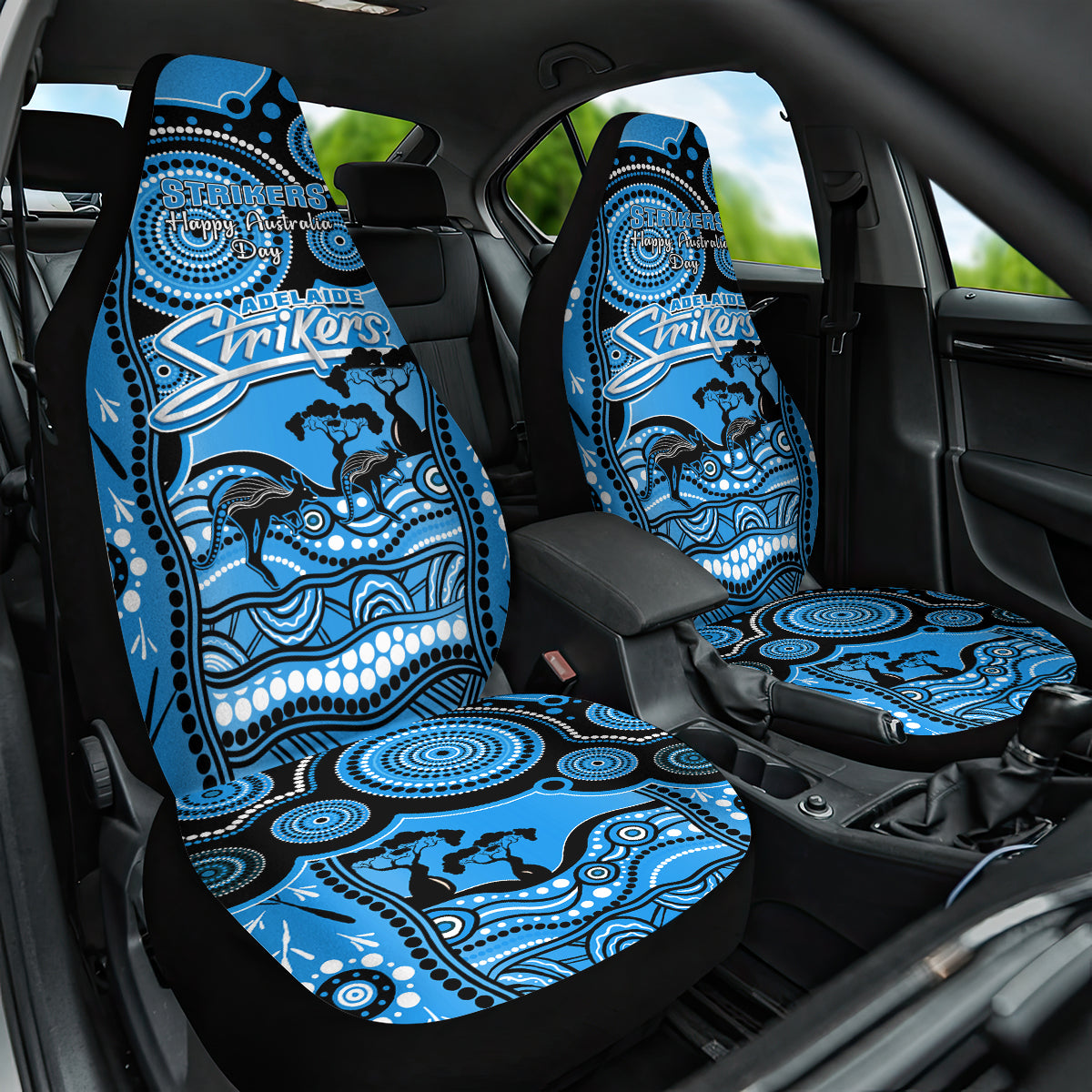 Adelaide Strikers Cricket Car Seat Cover Happy Australia Day Aboriginal Art - Vibe Hoodie Shop