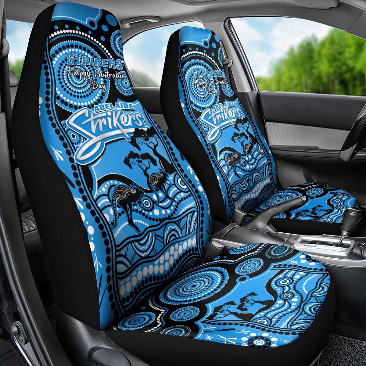 Adelaide Strikers Cricket Car Seat Cover Happy Australia Day Aboriginal Art - Vibe Hoodie Shop