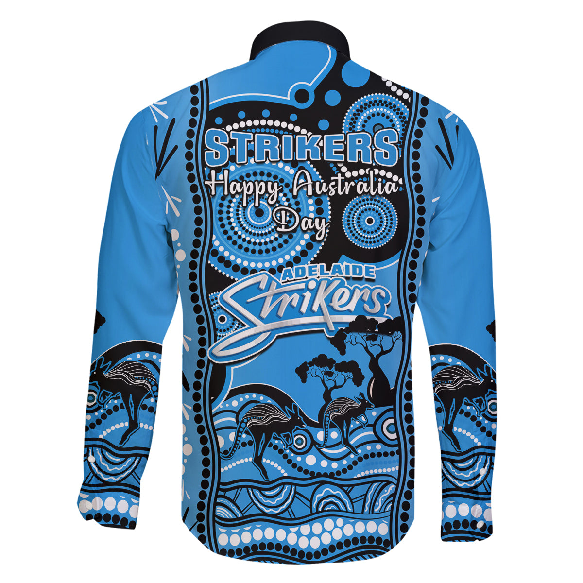 adelaide-strikers-cricket-family-matching-long-sleeve-bodycon-dress-and-hawaiian-shirt-happy-australia-day-aboriginal-art