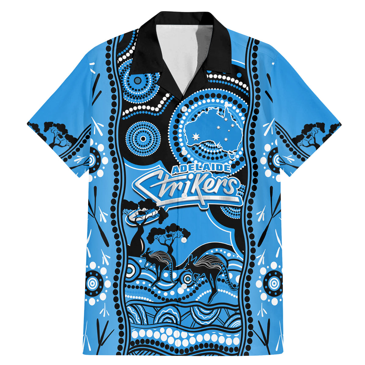 adelaide-strikers-cricket-family-matching-mermaid-dress-and-hawaiian-shirt-happy-australia-day-aboriginal-art