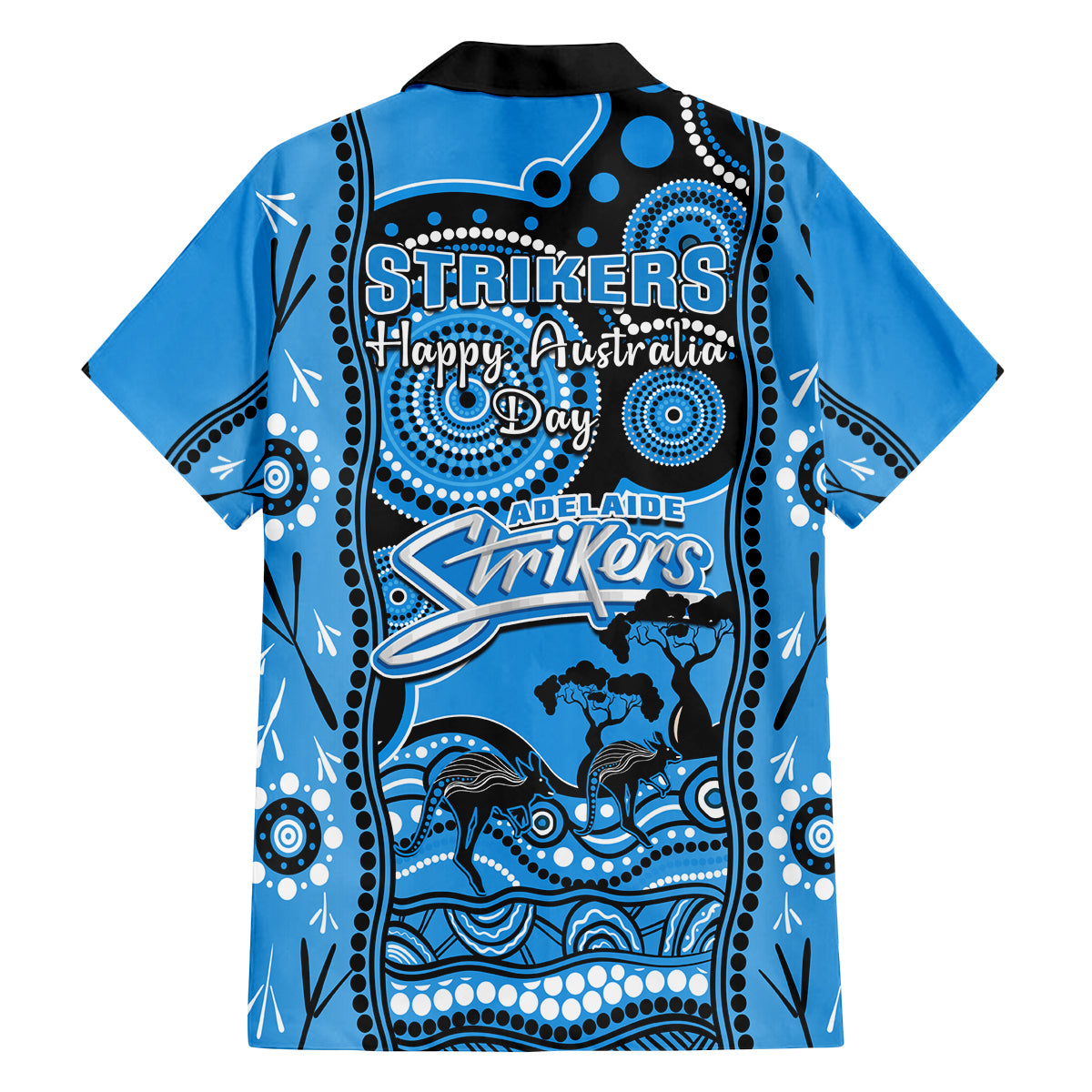 adelaide-strikers-cricket-family-matching-off-shoulder-short-dress-and-hawaiian-shirt-happy-australia-day-aboriginal-art