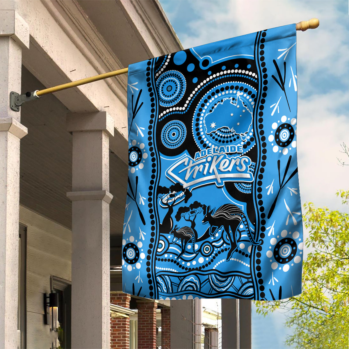 Adelaide Strikers Cricket Garden Flag Happy Australia Day Aboriginal Art - Vibe Hoodie Shop