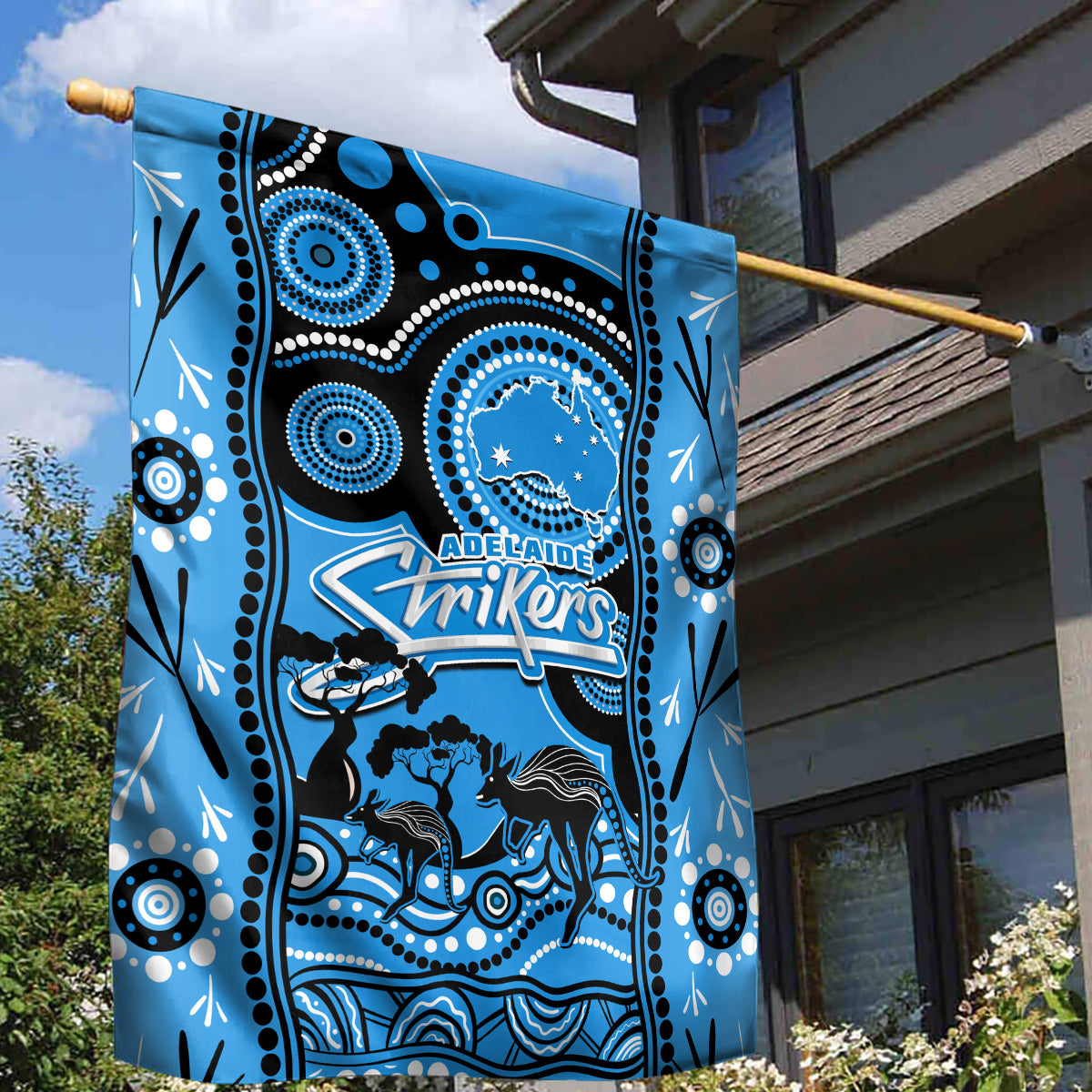 Adelaide Strikers Cricket Garden Flag Happy Australia Day Aboriginal Art - Vibe Hoodie Shop