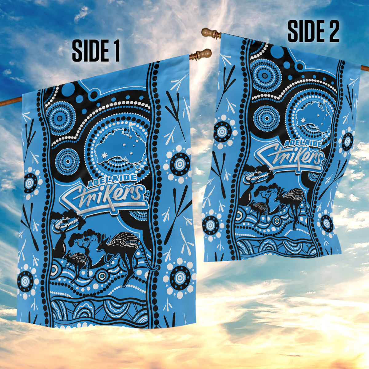 Adelaide Strikers Cricket Garden Flag Happy Australia Day Aboriginal Art - Vibe Hoodie Shop