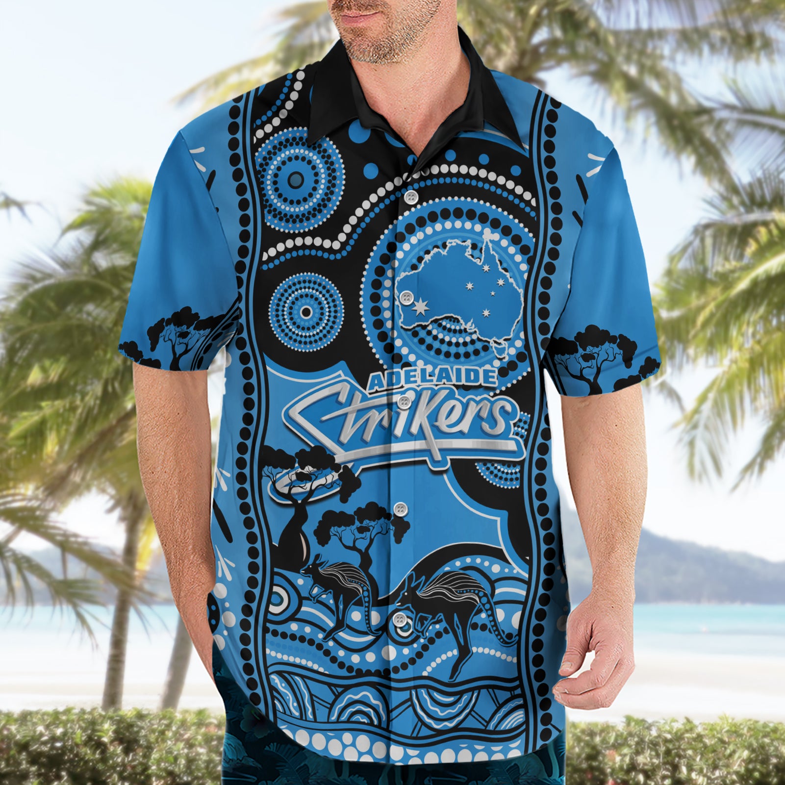 Adelaide Strikers Cricket Hawaiian Shirt Happy Australia Day Aboriginal Art - Vibe Hoodie Shop