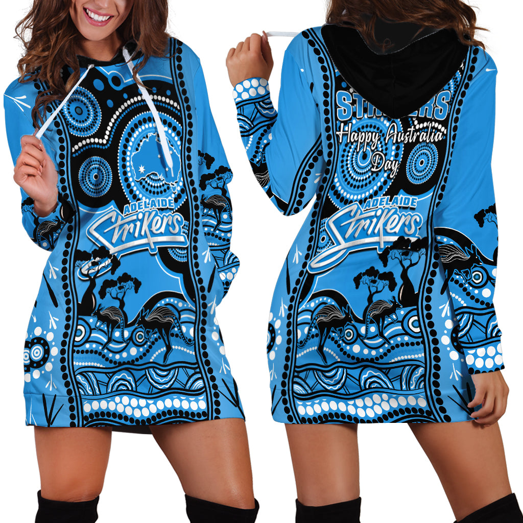 Adelaide Strikers Cricket Hoodie Dress Happy Australia Day Aboriginal Art - Vibe Hoodie Shop