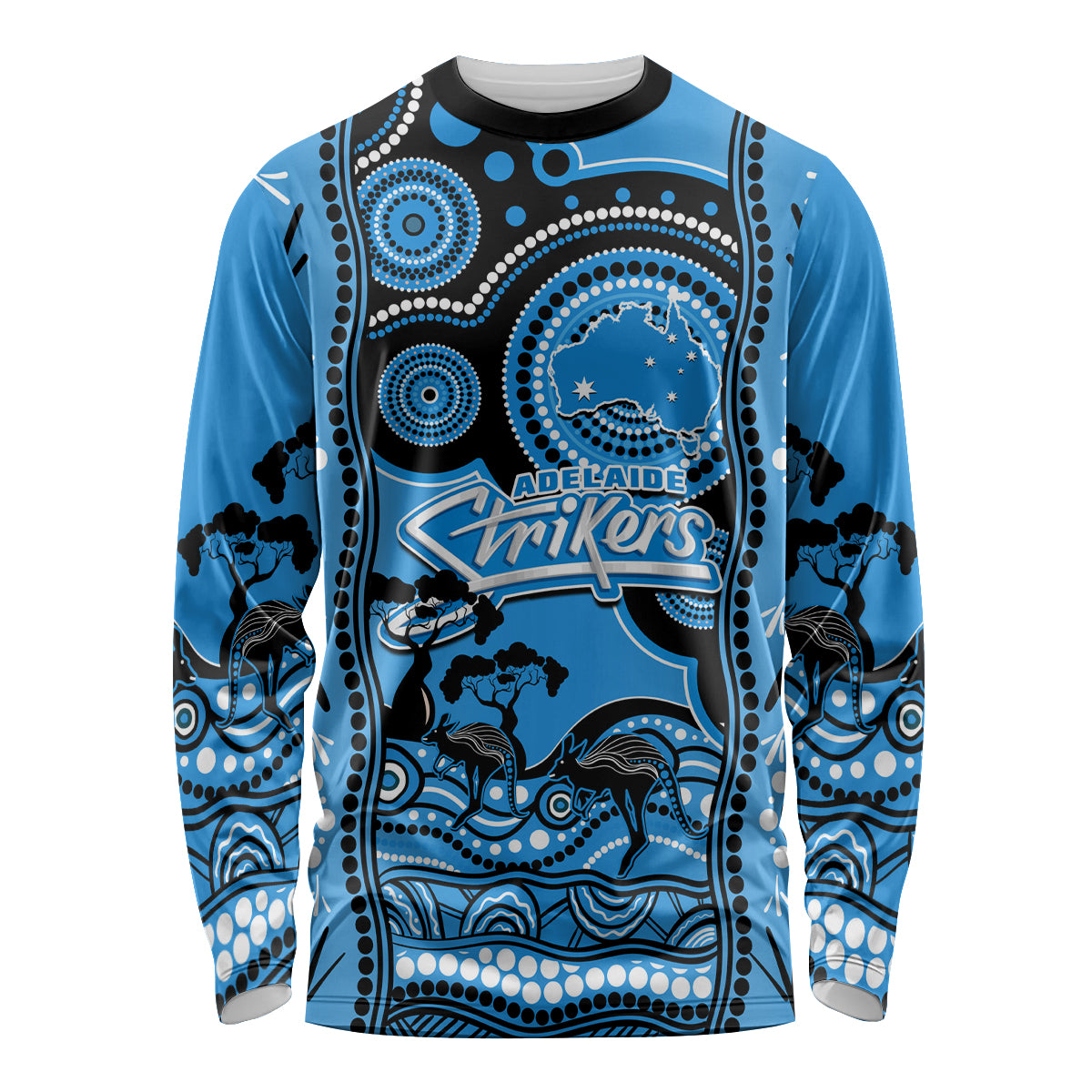 Adelaide Strikers Cricket Long Sleeve Shirt Happy Australia Day Aboriginal Art - Vibe Hoodie Shop