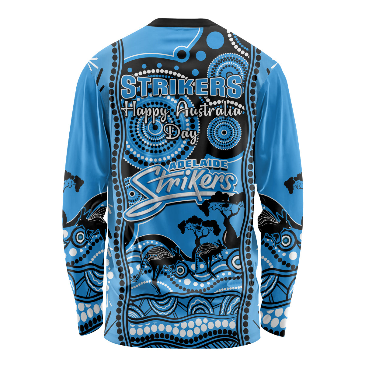 Adelaide Strikers Cricket Long Sleeve Shirt Happy Australia Day Aboriginal Art - Vibe Hoodie Shop