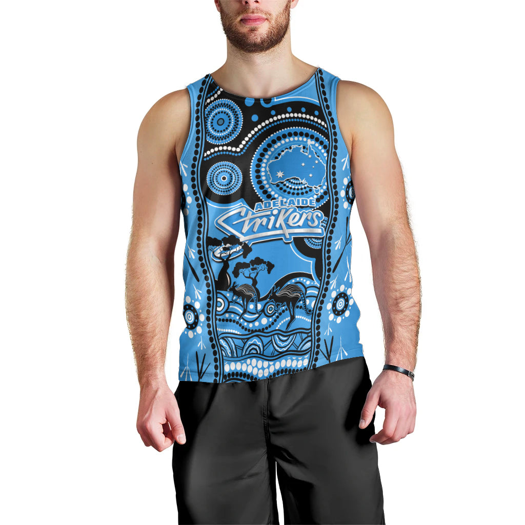 Adelaide Strikers Cricket Men Tank Top Happy Australia Day Aboriginal Art - Vibe Hoodie Shop