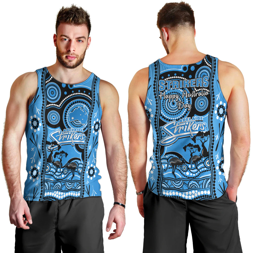 Adelaide Strikers Cricket Men Tank Top Happy Australia Day Aboriginal Art - Vibe Hoodie Shop