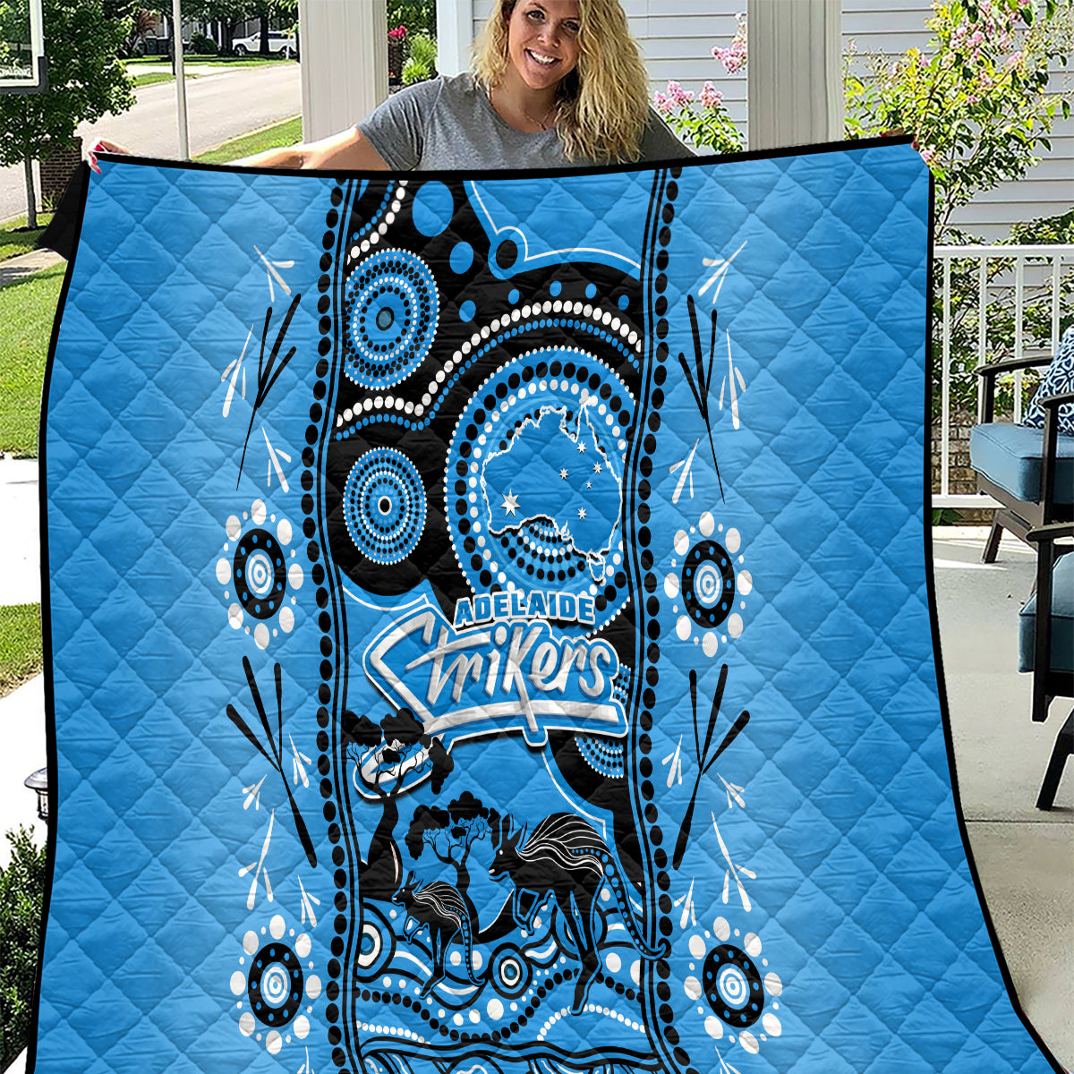 Adelaide Strikers Cricket Quilt Happy Australia Day Aboriginal Art - Vibe Hoodie Shop