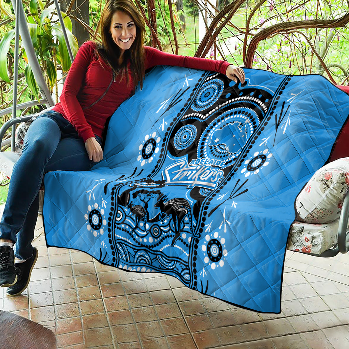 Adelaide Strikers Cricket Quilt Happy Australia Day Aboriginal Art - Vibe Hoodie Shop