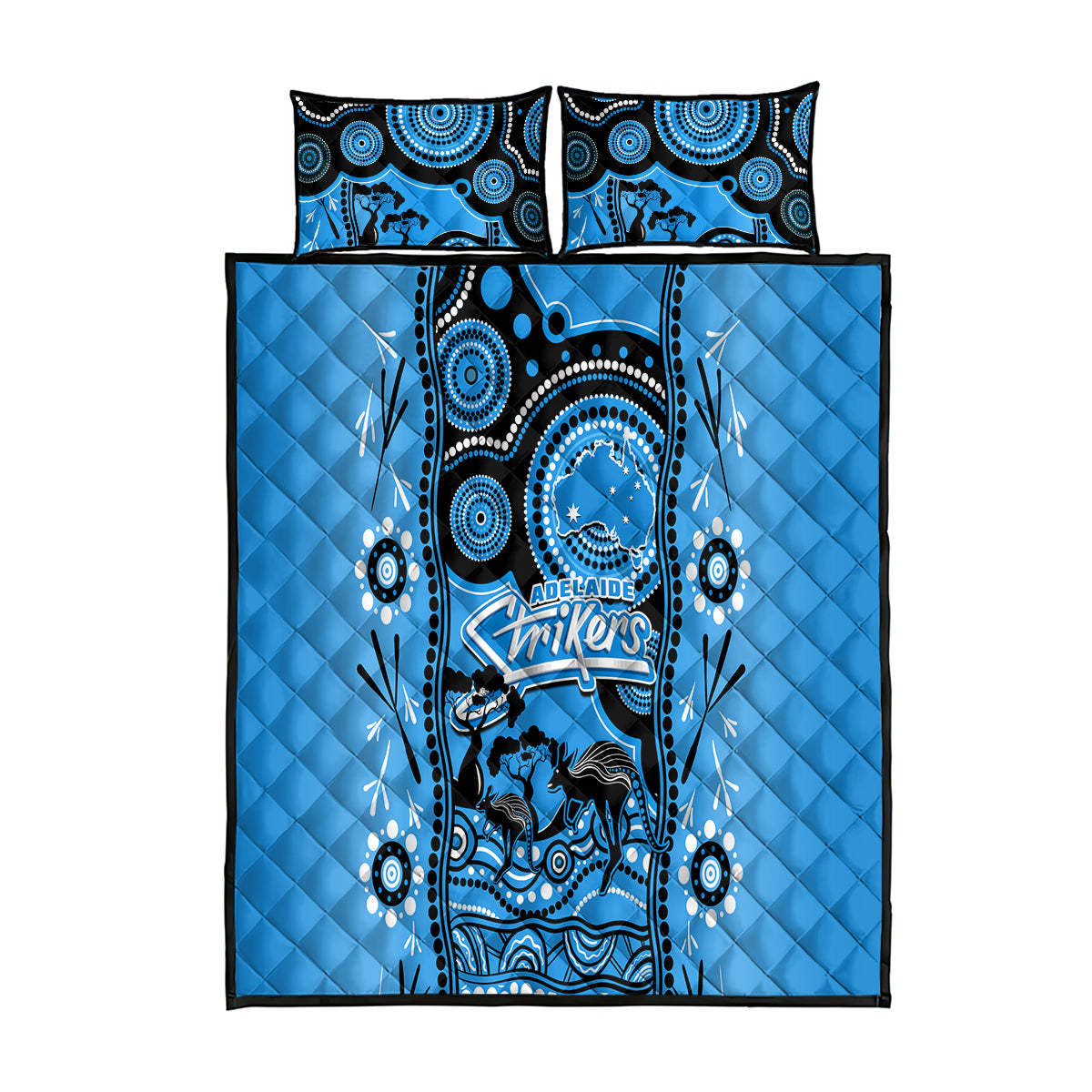 Adelaide Strikers Cricket Quilt Bed Set Happy Australia Day Aboriginal Art - Vibe Hoodie Shop