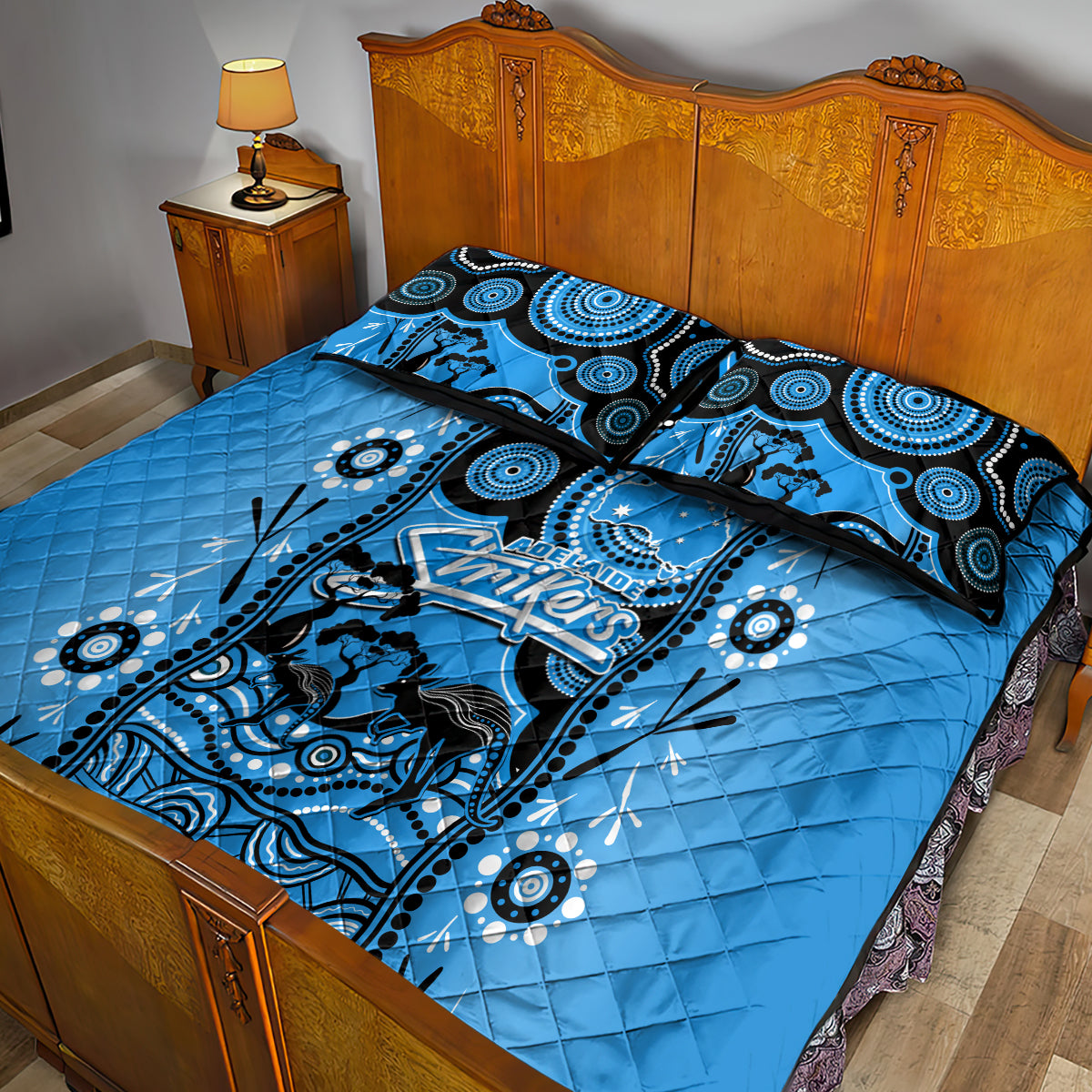 Adelaide Strikers Cricket Quilt Bed Set Happy Australia Day Aboriginal Art - Vibe Hoodie Shop