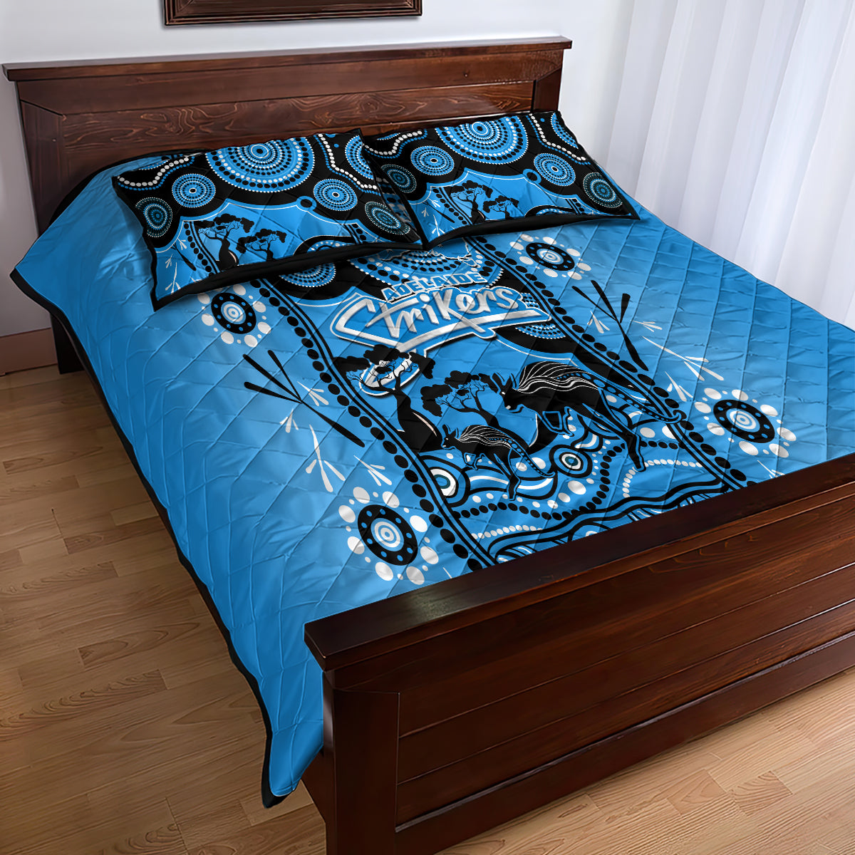 Adelaide Strikers Cricket Quilt Bed Set Happy Australia Day Aboriginal Art - Vibe Hoodie Shop