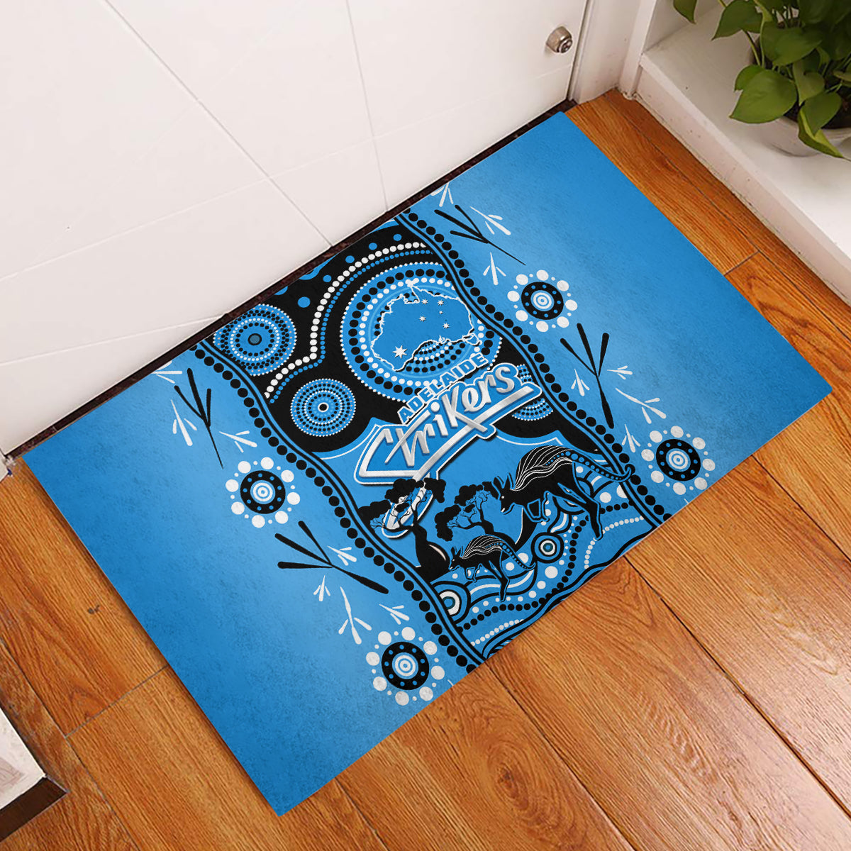 adelaide-strikers-cricket-rubber-doormat-happy-australia-day-aboriginal-art