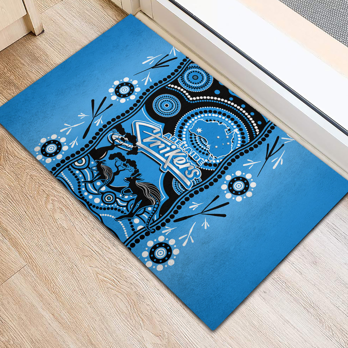 adelaide-strikers-cricket-rubber-doormat-happy-australia-day-aboriginal-art