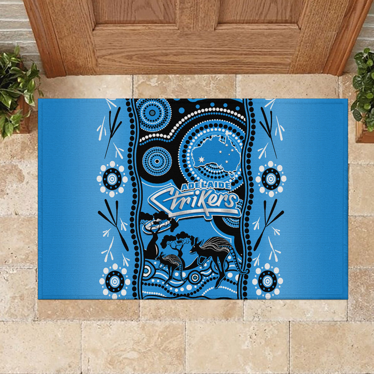 adelaide-strikers-cricket-rubber-doormat-happy-australia-day-aboriginal-art