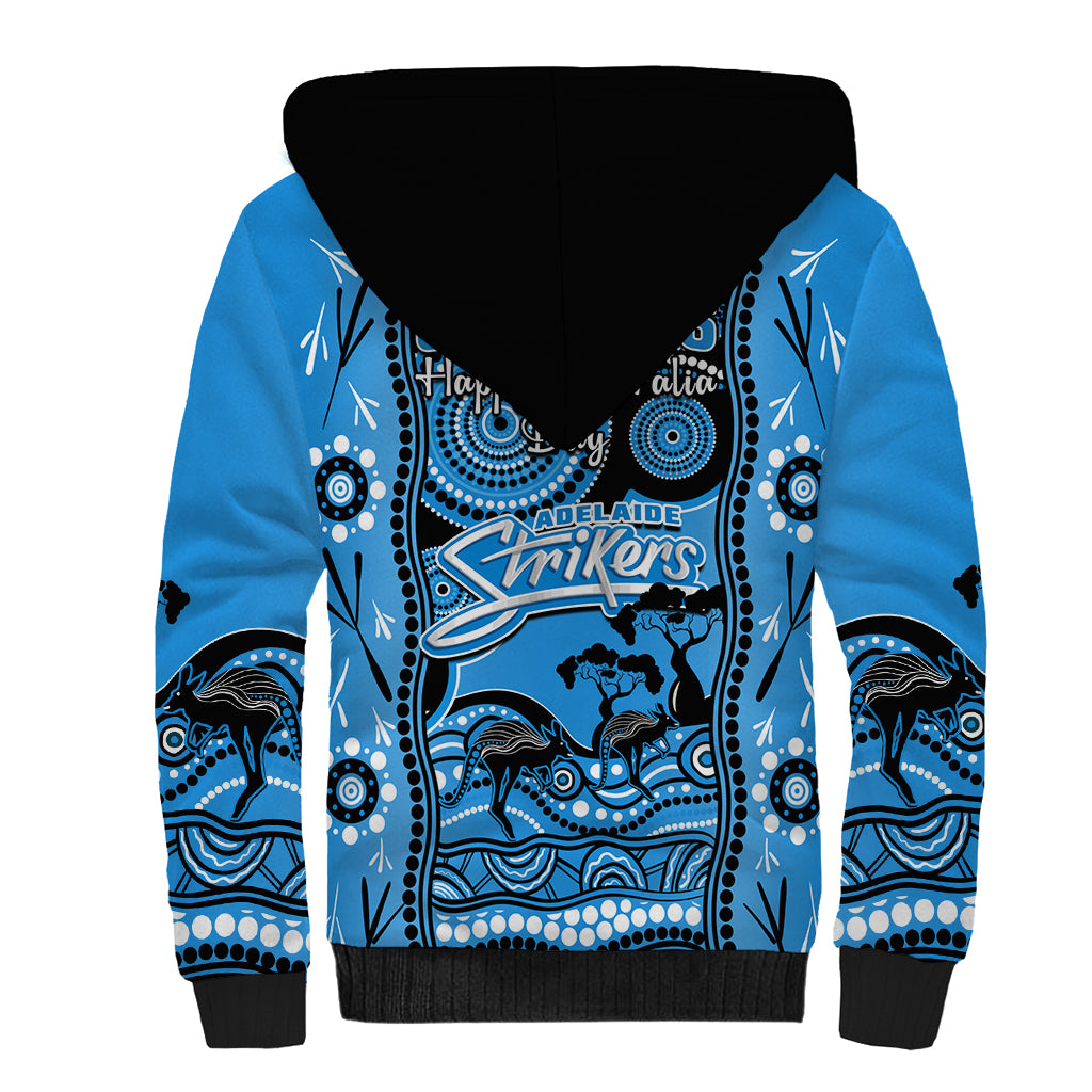 Adelaide Strikers Cricket Sherpa Hoodie Happy Australia Day Aboriginal Art - Vibe Hoodie Shop