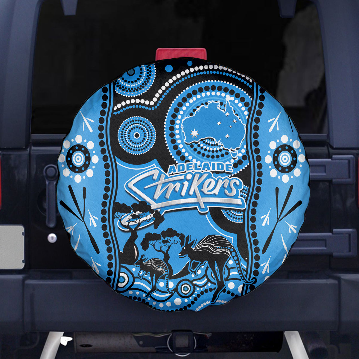 Adelaide Strikers Cricket Spare Tire Cover Happy Australia Day Aboriginal Art - Vibe Hoodie Shop