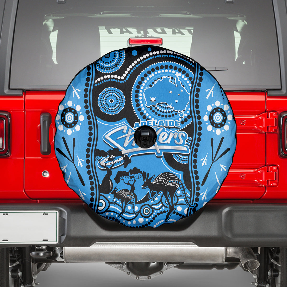 Adelaide Strikers Cricket Spare Tire Cover Happy Australia Day Aboriginal Art - Vibe Hoodie Shop