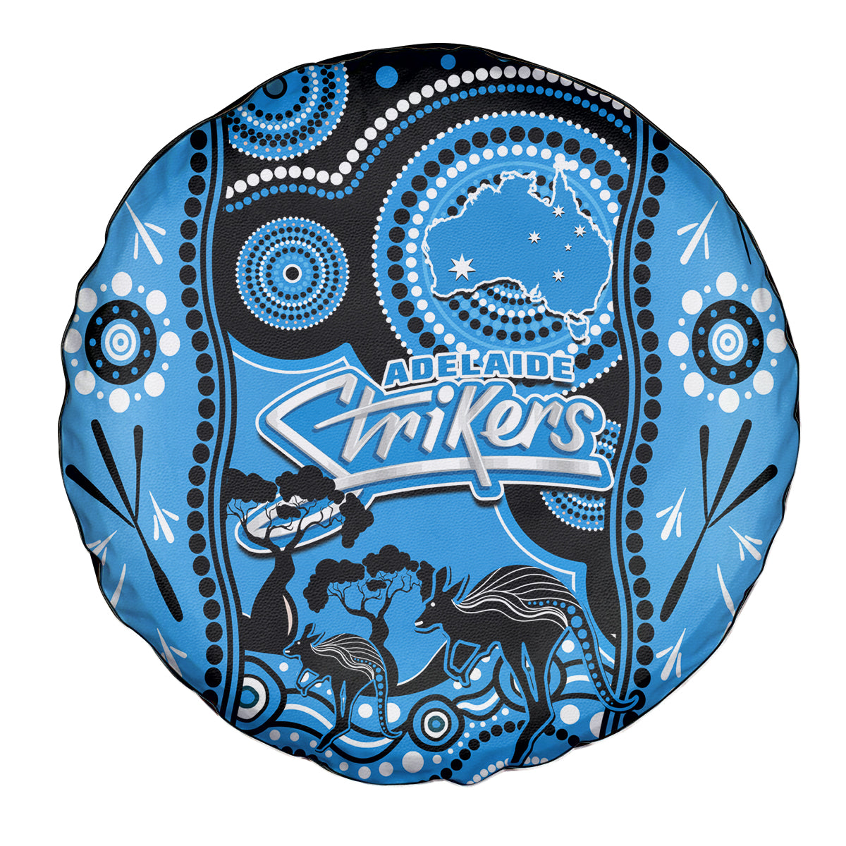 Adelaide Strikers Cricket Spare Tire Cover Happy Australia Day Aboriginal Art - Vibe Hoodie Shop